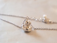 925 SILVER小黃鴨charm迷你小淡水珍珠3mm-精緻手鏈- 銀