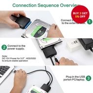 New SATA to USB 3.0 Adapter Cable for 3.5/2.5 Inch SSD HDD Hard Drive Converter with UASP Support, 1