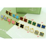 New Style V &amp; C-A Single Flower Four-Leaf Clover Earrings Fashion Simple 925 Silver Needle Girls Jewelry