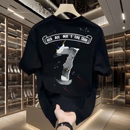T shirt lelaki Kaos T Motif Nombor “7” Gaya Kasual Kerasukan, Baju Lelaki Perempuan Katun,  & 50% Di