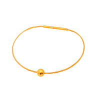 TAKA Jewellery 999 Pure Gold Mosaic Charm with Cord Bracelet