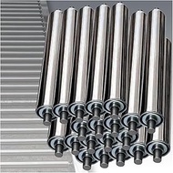 20-Pack Feed Roller Conveyor - Stainless Steel Transmission Unpowered Conveyor Belt Rollers Flexible