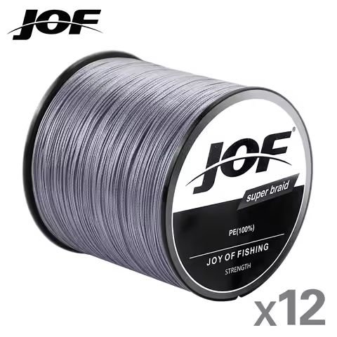 JOF X12 Braided Fishing Line 12 Strands 1000M 500M 300M 100M Multifilament PE Line Super Strong 33-1