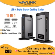 WAVLINK Hub Chia Cổng USB Type C Docking Station 11 in 1 Triple Display Dock To 8K HDMI DP RJ45 10Gb