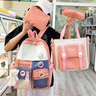 Tas Ransel Anak Sekolah wanita import set 4 tanpa boneka korea kekinian 2024 backpack SD SMP SMA