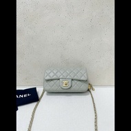 Chanel 金球classic flap mini 灰色