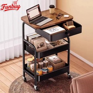 Latest Model 3-Layer Coffee Table Storage Cart Bedside Trolley Shelf There Is A Drawer.