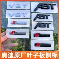 Original Factory Audi Side Logo V6TV8TV10 Word Sticker Fender RSline Modified Car Logo ABT Black Log