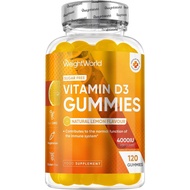 WeightWorld Vitamin D3 4000IU | 120 Vegetarian Gummies | 4 Months ply | Natural Lemon Flavour VIT D 