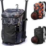 TUGUAN Baseball Backpack for Youth&amp;Adults Sports Exercise Training Softball Soccer Coach Baseball Bat Equipment Backpack Bags Shoe Compartment with Hook for Helmet