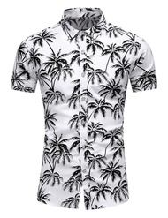 Men's Printed Beach Hawaiian Button-Down Slim fit Dress Shirt