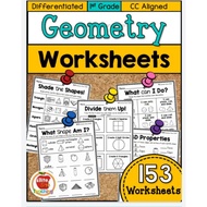 879-( PDF) Geometry Worksheet 3D 2D shape learning worksheet I Kindergarten Primary Maths几何图形状练习