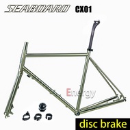 TSUNAMI SEABOARD CX01 CD version disc brakes Ultralight road bike frame 700c Renault 520 steel frame, with 4130 silver brushed chrome molybdenum steel front Including Headset