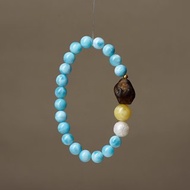 天然海紋石手串 未時VISHI多米尼加拉利瑪手鏈串珠針鈉鈣石女中式