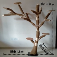 Large Wooden Cat Tree Scratch Post Multi-level Cat Climbing Tower Durable Non-stick Hair Cat Furnitu