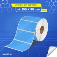 Direct Thermal Label 100x50mm 100x50/ 100 x 50 mm/ 1000 Pcs Blue Color