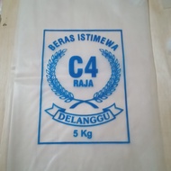 Plastik beras kemasan 5 kg 2,5 kg - biru C4 raja, 3 kg