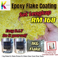 Epoxy Flake Coating Full Set with 1KG color Flake Epoxy Flake lantai/Flake lantai /Flake Coating Epoxy Paint