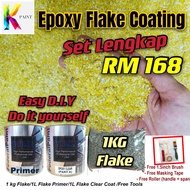 Epoxy Flake Coating Full Set with 1KG color Flake Epoxy Flake lantai/Flake lantai /Flake Coating Epo