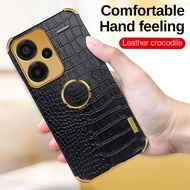 Shockproof Shell On Redmi Note13Pro Note13 Leather Plating Car Magnetic Holder Ring Phone Case For Xiaomi Redmi Note 13 Pro Plus