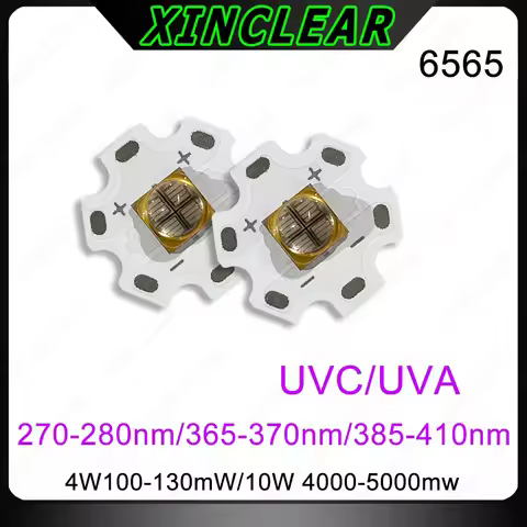 Deep UV LED Chips 4W 10W UVC 270nm 280nm UVA 365nm 370nm 395nm 400nm Diode SMD 6565 Chips With 20mm 