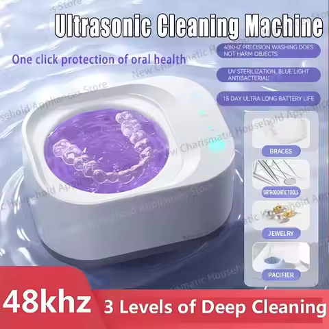 2026 New 48KHz Ultrasonic Cleaner UV Sterilization For Dentures Jewelry Glasses Home Use 99.9% Disin