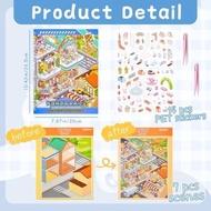7 Pieces Large Sticker Scene Book Fun DIY 3D House Scene Sticker Book