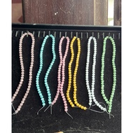 1 string of natural cat's eye stone beads with clear, beautiful eyes, 6 mm long, 39 cm long, multi-c