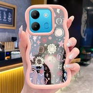 Casing For Infinix Smart 7 Case Casing Glitter Star Pattern Silicone Wavy edge Mirror Casing Casing 