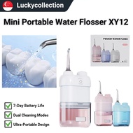 Portable Mini Water Dental Flosser Pocket Water Flosser with 2 Modes & 80ML Telescopic Tank for Teet