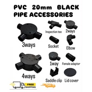 20MM PVC BLACK WIRING PIPE ACCESSORIES BLACK COLOUR