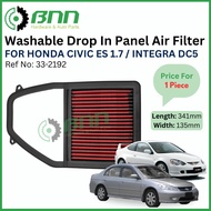[BNN] Honda Civic ES 1.7 ,Integra DC5 Drop in Panel Air Filter (Penapis Udara) (1 Piece)