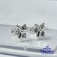 Unisilver 925 Sterling Silver Round Cut CZ Trio Earring Stud ( ES657-1001)