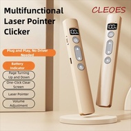 CLEOES Laser Pointer Clicker, 2.4GHz Meeting Wireless Flip Pen Clicker, Durable Remote Controller Re