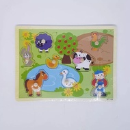 Children's Wooden Puzzle Basic Knob Toy Puzzle with Picture size 22x2x15 CM