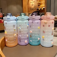 🌻𝐑𝐄𝐀𝐃𝐘-𝐒𝐓𝐎𝐂𝐊🌻 WATER BOTTLE WITH STRAW 2 LITRE / COLORFUL WATER BOTTLE / LARGE PP PLASTIC WATER BOTTLE