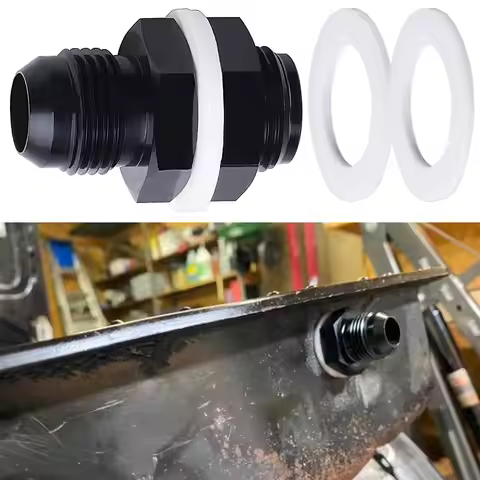 Aluminum Fuel Cell Bulkhead Fitting AN6 AN8 AN10 Accessories Black Fuel Cell Bulkhead Adapter Fittin