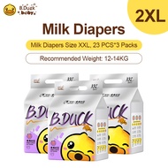 B. Duck official 3packs Milk diaper ultra-thin breathable baby diaper thin baby diaper size L/XL/2X