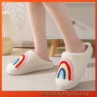 Rainbow Warm Fluffy Slippers Soft Cozy House Slippers Bedroom Slippers for Women