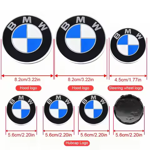 7Pcs front and rear car logos hub center cover steering wheel sticker for bmw G38 E24 E63 E64 F06 F1