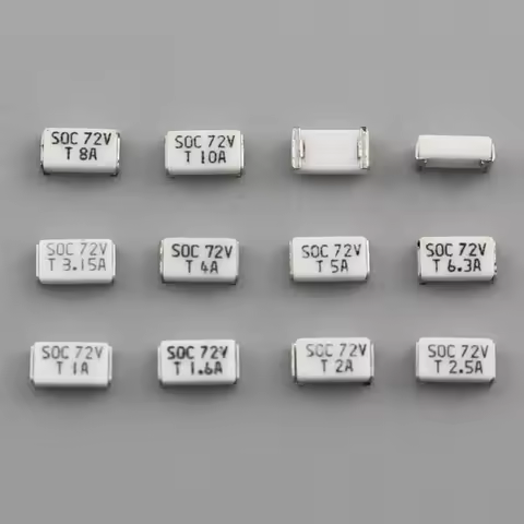 10pcs Micro Fuse SMD SMT 1206 72V 11CT T 1A 1.25A 1.6A 2A 2.5A 3.15A 4A 5A 6.3A 8A 10A 72V DC Slow B
