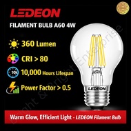 LEDEON LED Edison Filament Glass Bulb A60 4W E27 2700K (Warm White)