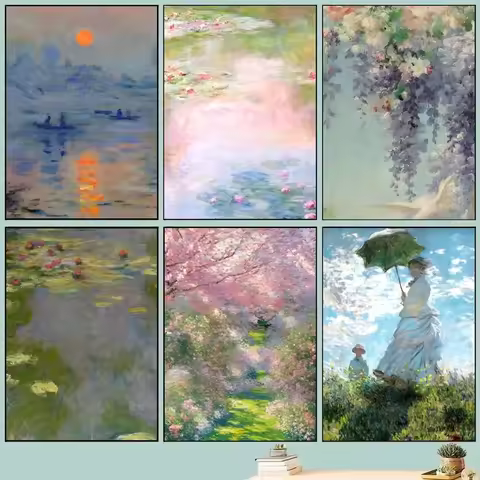 Oil Painting By Numbers Claude Monet wall art home living room bedroom bar aesthetic decoration Fram