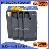 Delkin Soft Case Silicon HP Oppo A15 A 15 Softcase Carbon Silikon
