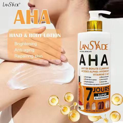 500ml AHA Hand & Body Lotion Brightening Moisturizing Body Cream Improve Dark Spots Smooth Skin Body