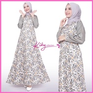 Gamis Katun Jepang Ory Batik Motif Kombinasi Polos Model Fahira