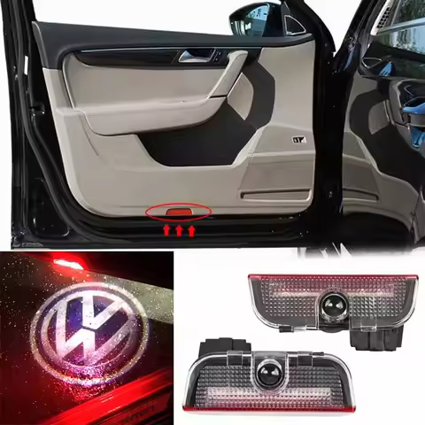 LED Car Door Projector Ghost Shadow Welcome Light Accessories For VW Tiguan MK1 MK2 Scirocco MK3 Tou
