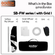 Godox Softbox SB-FW 22*90 30*120 35*160 40*180 cm. Quad Assemble Softbox - With Grid - Bowen Mount /