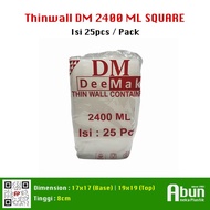 promo Thinwall DM 2400 ML Square Isi 25pcs