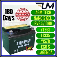YTZ5 GTZ4 YTZ5-BS GTZ5 STAR POLO GEL BATTERY BATTERI BATERI MOTOSIKAL Y15ZR Y15 LC135 V2-V6 LAGENDA 